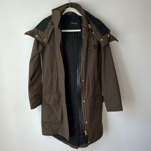 Olive Green Mackage Spring Trench with Hood